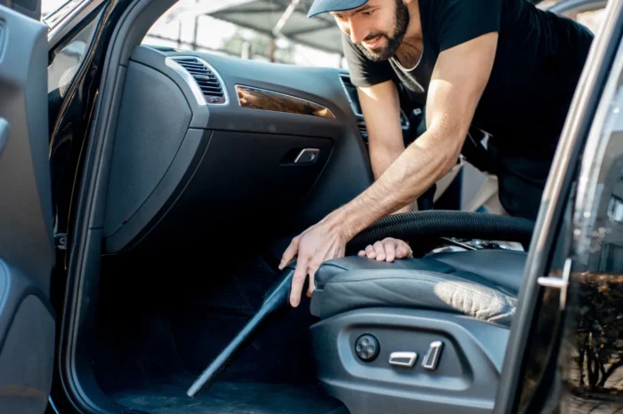 Car interior vacuuming - Melbourne Car Wash. webp